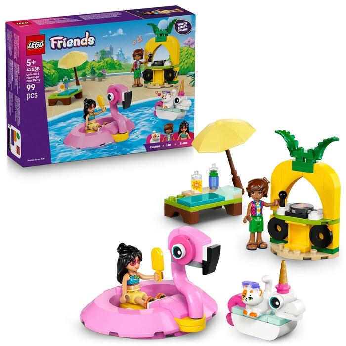 LEGO Friends Unicorn & Flamingo Pool Party 42658, Multicolor