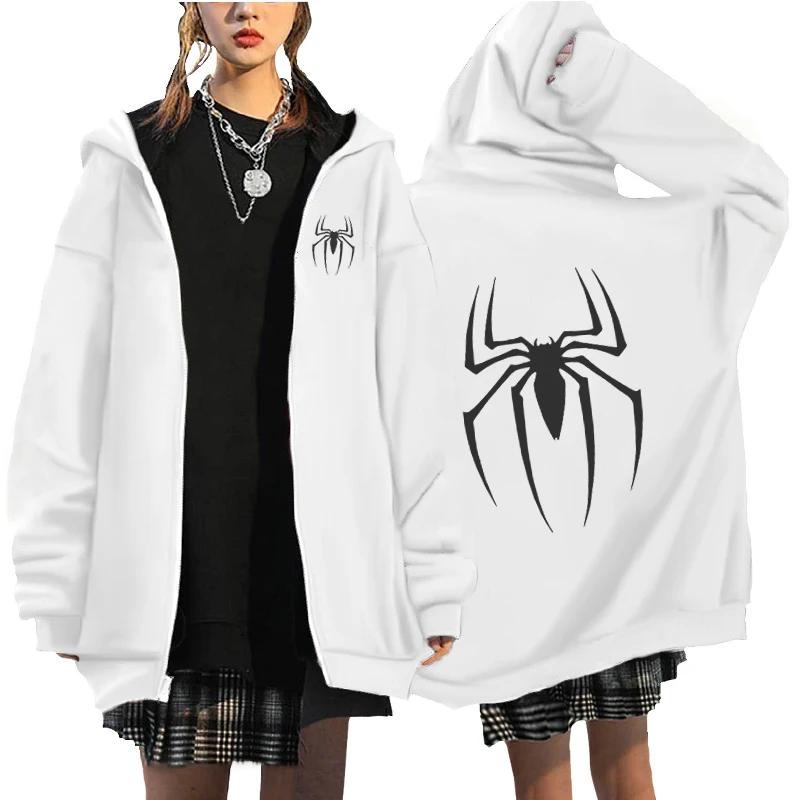 Hunter X Hunter Spider Print Anime Zipper Hoodie Men Women Gothic Y2K Zip Up Jacket Hoodies Casual Sweatshirt Coat