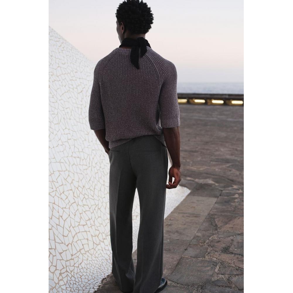 H M Trousers Regular Fit Dark Grey