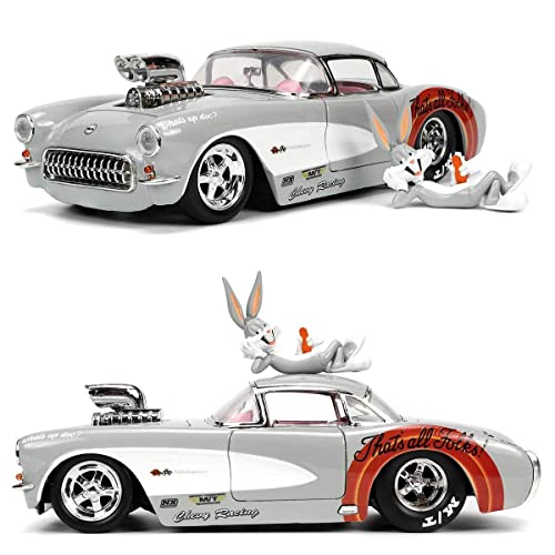 JADA TOYS 1/24 Scale Looney Tunes Chevrolet Corvette with Bugs Bunny Figure (32390) [Parallel Import]