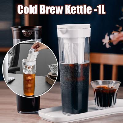 Caraffa per Caffè Cold Brew da 1,1L Bollitore per Succhi Brocca per Acqua Estiva per Preparare Caffè Freddo Limonata Tè alla Frutta per Frigorifero