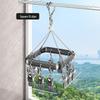 Aluminum Alloy Multi-Clip Clothes Drying Rack for Balcony and Underwear