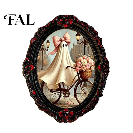 Gothic Refrigerator Magnets Halloween Dark Style Magnet, Retro Oval Photo Holiday Gifts Frame Decorative Magnetic Sticker for Metal