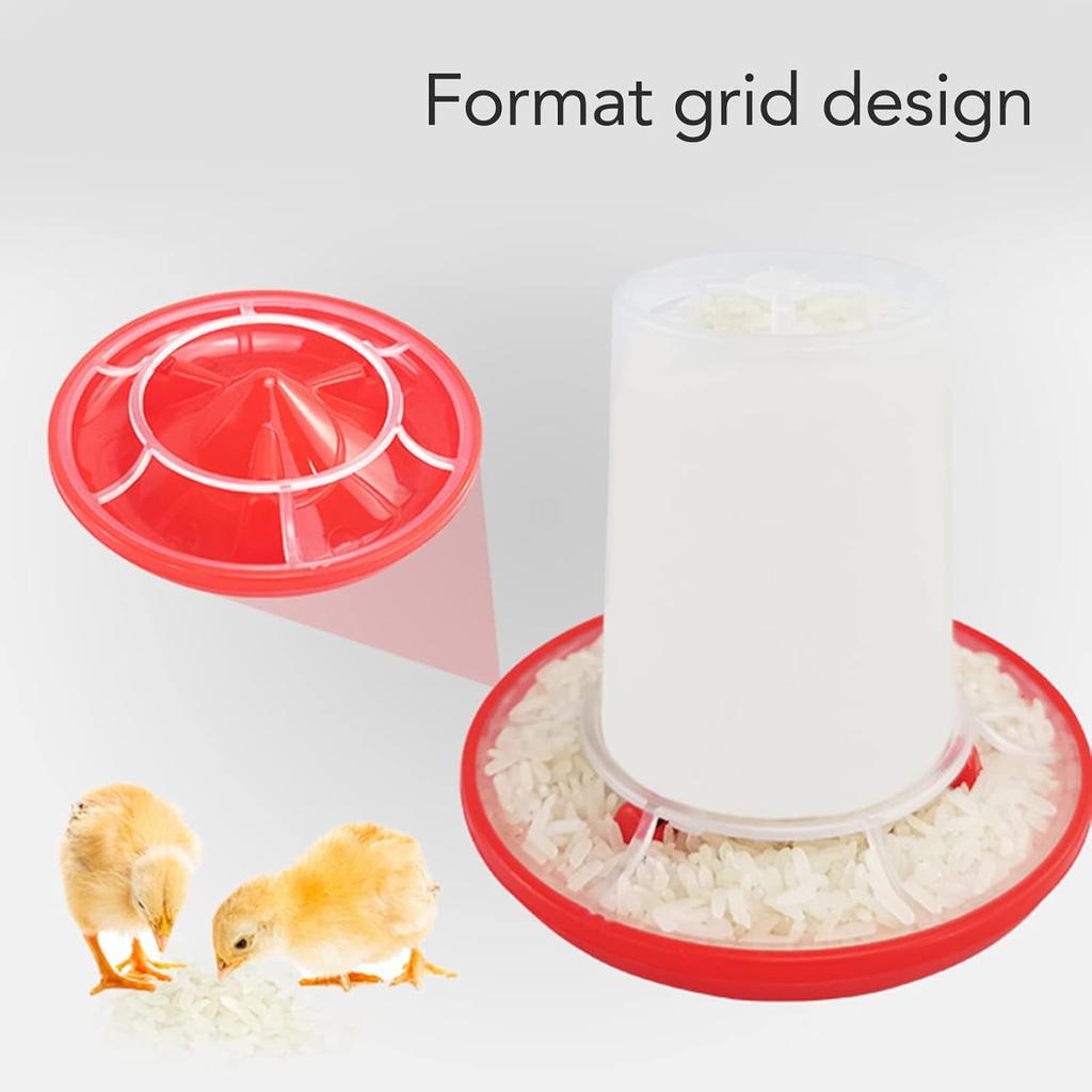 Horoper 2pcs Chick Feeder Quail Feeder and Waterer Kit Automatic Poultry Water Feeder Rotarys Sleeve Design Watering Poultry Feeder and Waterer Combo