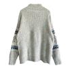 Winter Women Christmas Sweater Half-high Collar Color Matching Snowflake Pattern Long Sleeve Knitwear Thick