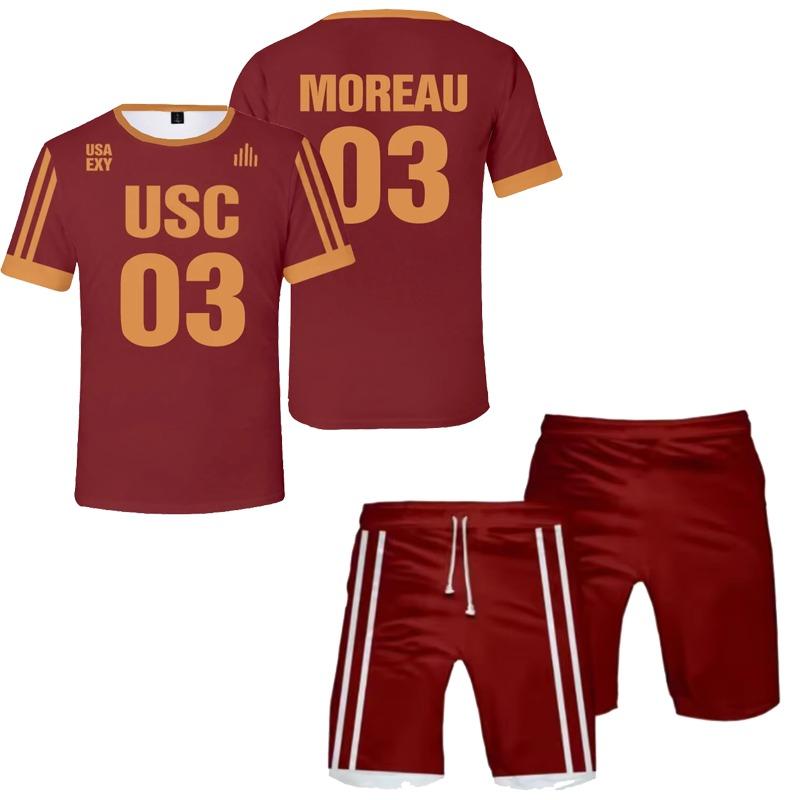 Edgar Allan Moreau Trikot Cosplay T-Shirt Shorts Set 3D The Foxhole Court Druck T-Shirts Anzug Sommer Herren Damen Y2k Trainingsanzug Outfits
