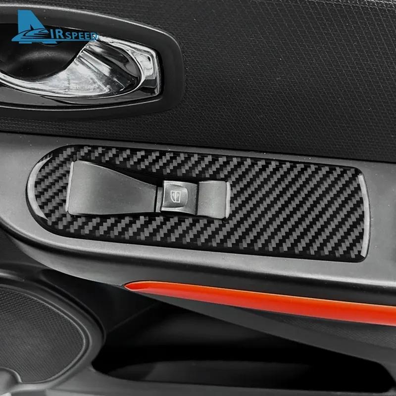 Real Soft Carbon Fiber Sticker For Renault Clio 3 2013 2014 2015 2016 2017 2018 LHD RHD Car Front Window Button Inner Outer Trim
