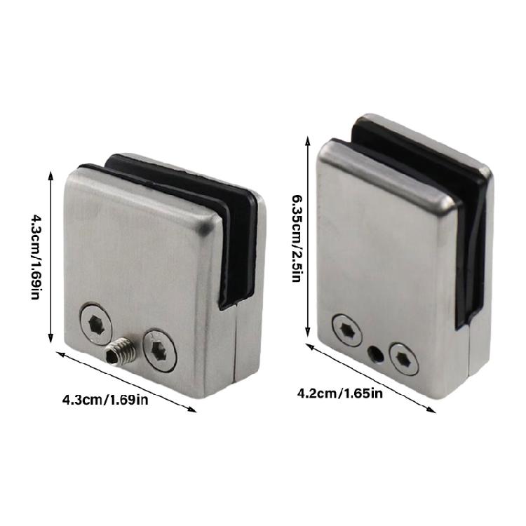 Svorka pro skleněné zábradlí s gumovými těsněními Nerezová svorka na sklo Nastavitelné držáky skleněných polic Snadná instalace