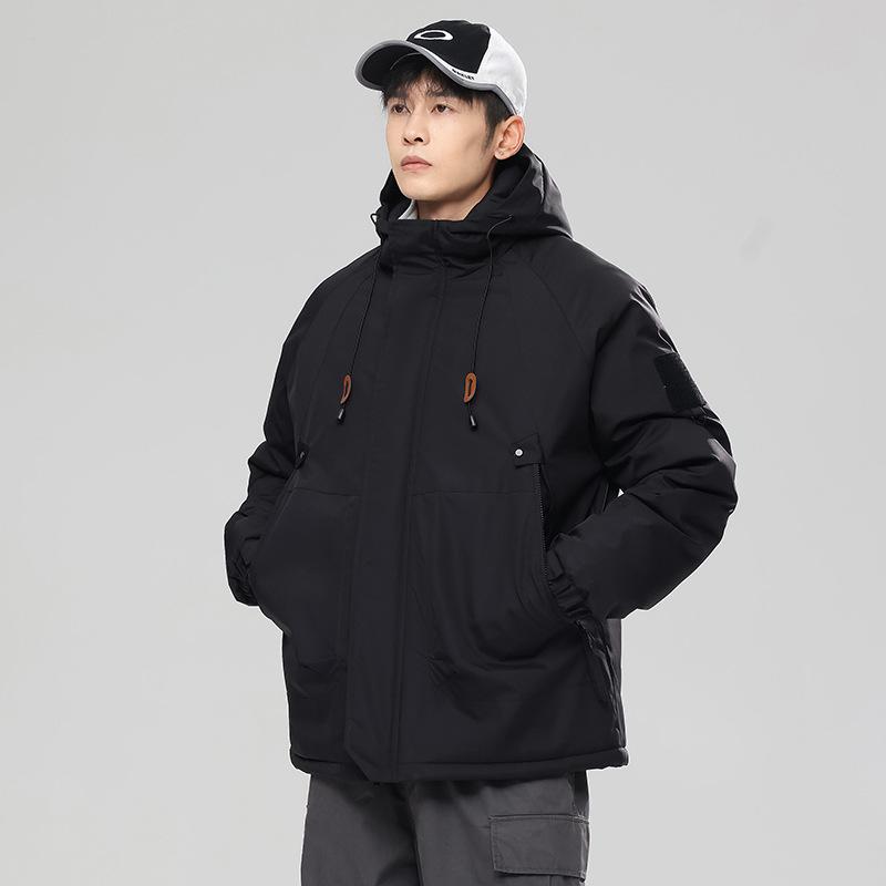 Men's Loose Casual Cotton Jacket Long Hip-Length Warm Winter Daily Coat