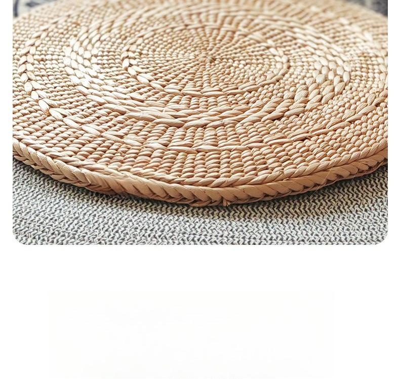 Hand Woven Double-layer Cushion with Cushion Made of Cattail and Grass Comfortable Cushion for Chairs and Dining Chairs
