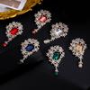 Elegant Floral Brooch for Women Vintage Inspired Alloy Crystals Embellished Accessory for Weddings Parties Daily Wear