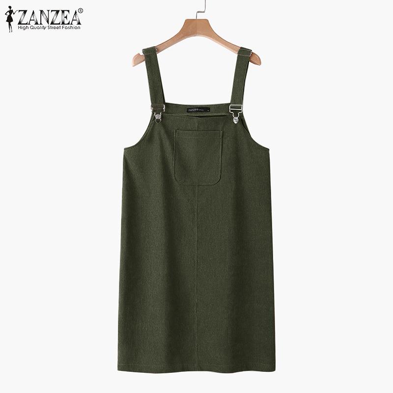 

ZANZEA Женское повседневное платье без рукавов с квадратным воротником на подтяжках, комбинезон