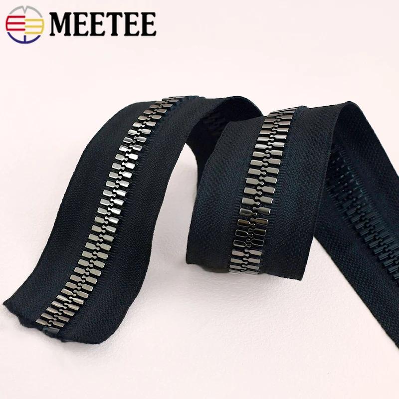 Meetee 1-5Meters 3# 5# 8# 10# 15# Resin Zipper Black Continuous Zippers By Meter Down Jacket Zip Closure Repair Sewing Material