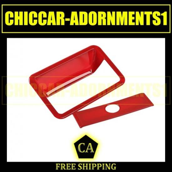 Red Co-pilot Storage Box Handle Trim Cover Bezel Decoration For Ford F150 2015+