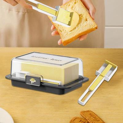 Burriera da Bancone Contenitore con Coperchio Facile da Raccogliere Infrangibile Portaformaggio Vassoio Multifunzionale Porta Burro Per