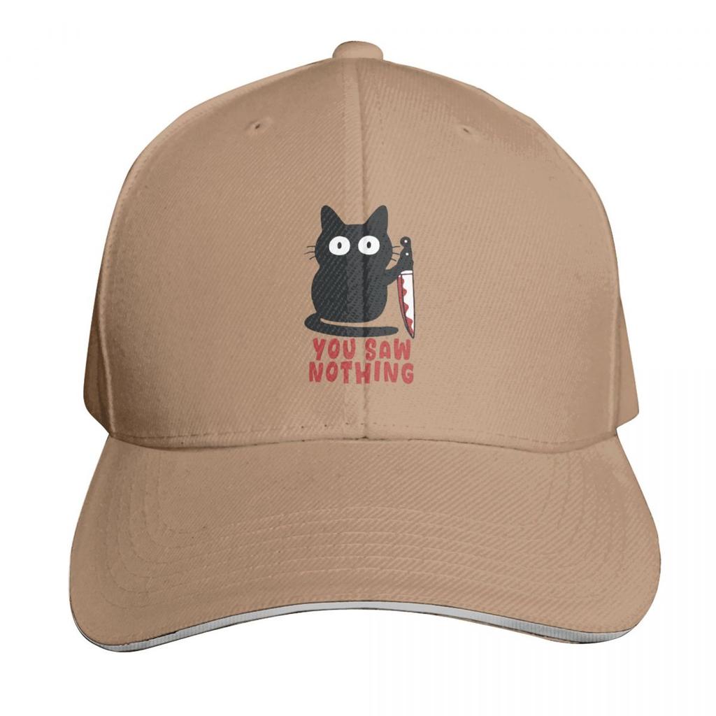 Svart Katt Mordkatt Du Såg Ingenting Keps Mode Casual Basebollkepsar Justerbar Hatt Hip Hop Sommar Unisex Basebollkepsar
