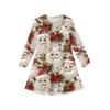 Christmas Day Girls' Long Sleeve Dress - Color Pocket Dress