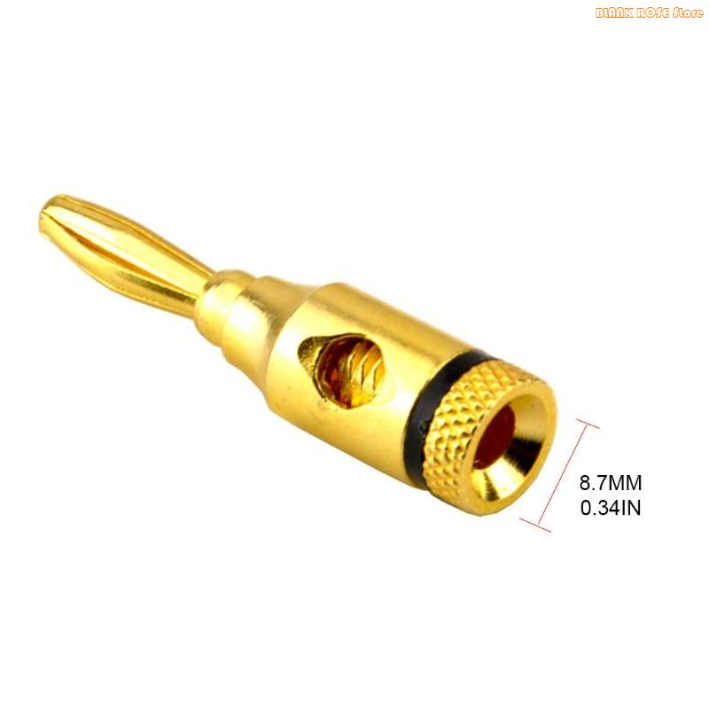 K1AE 4pcs Gold Plated Speaker Banana Plugs Open Screw Type Connector for Speaker Wire Home Theater