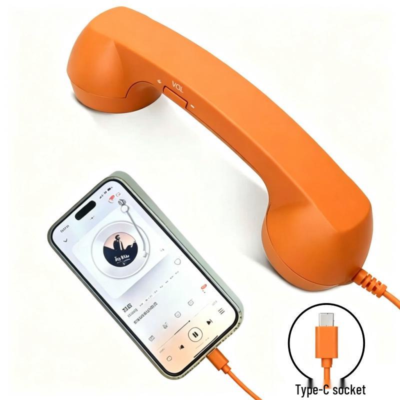 Retro mobilhandset med 3,5 mm-kontakt - Stort hörlurs- och mikrofonheadset