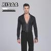 Camisa de Prática de Dança Latina Masculina de Manga Comprida XISAA