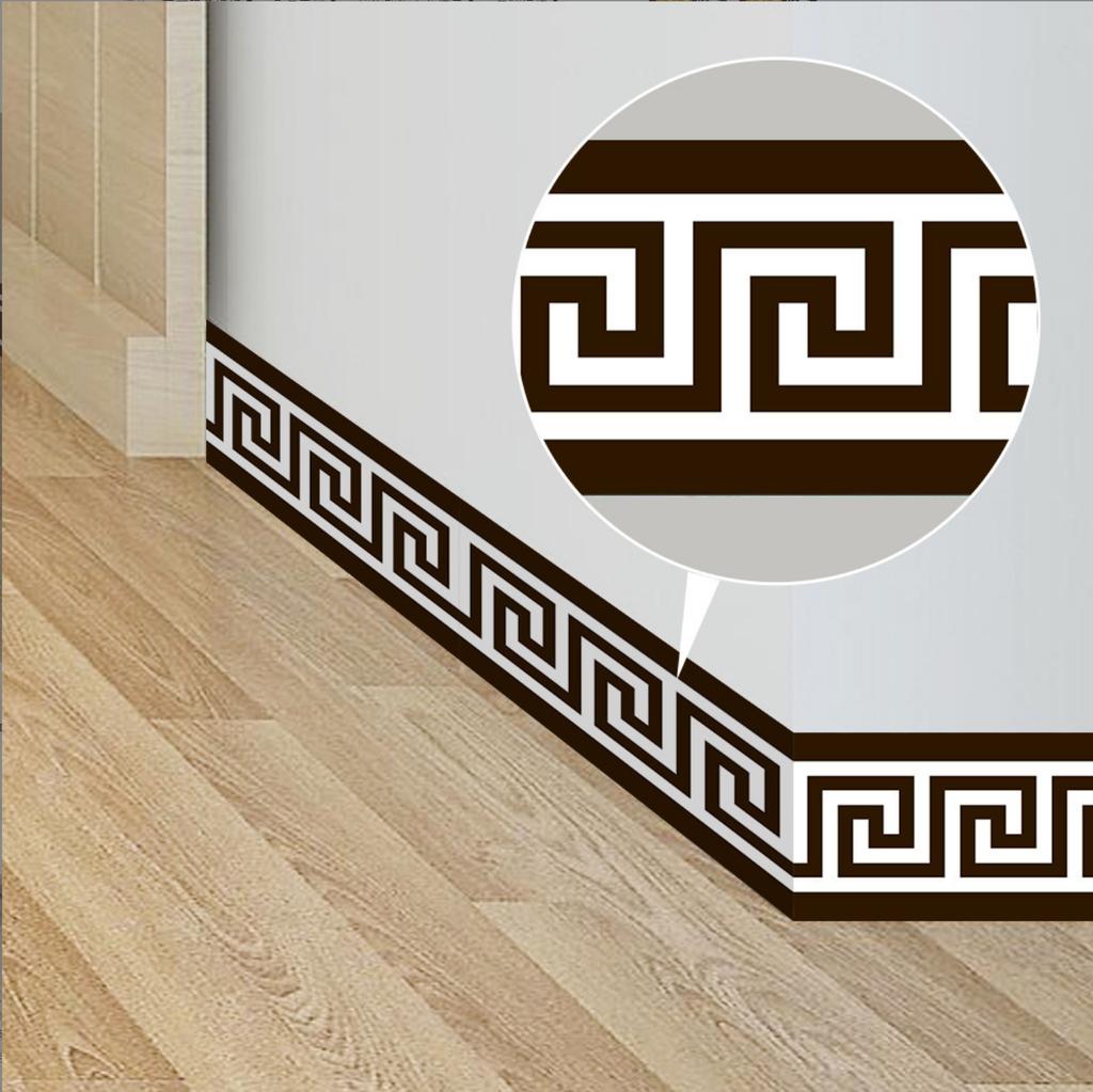 Vodotěsné samolepicí posuvné nástěnné samolepky Geometrický vzor Samolepky na sokl Černobílé kostkované