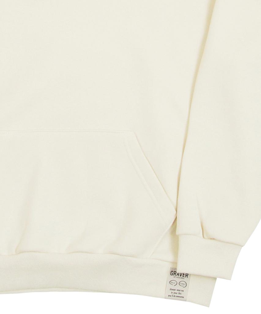[Unisex] Flower Bear Embroidered Smile Hoodie_Cream