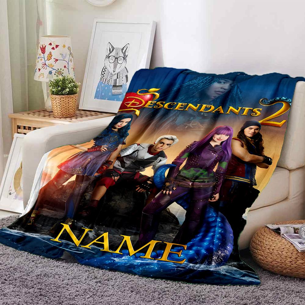 Customiz Name Personality Descendants The Rise of Red Blanket Soft &Warm Sofa Office Bed Travel Lunch Break Blanket, Gift Suitable All Seasons