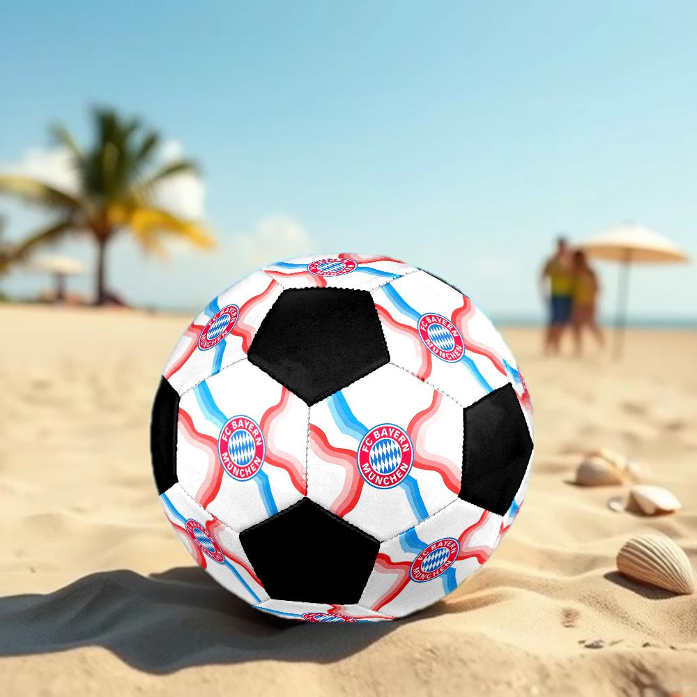 Balón de Fútbol FC Bayern München Colorido Para Todas las Edades Cosido a Máquina PVC Listo para Competición Duradero Alto Rebote. TAMAÑO5
