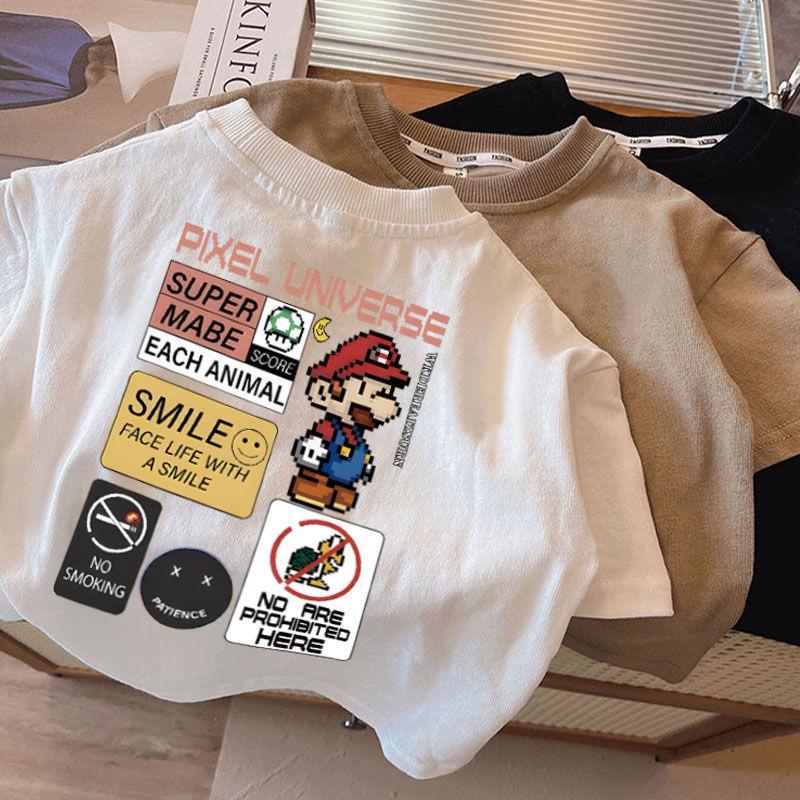 Boys Cotton Short Sleeve T Shirt Summer Cool Printed Top For Kids 80