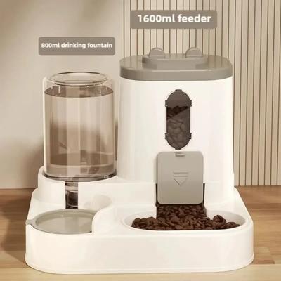 Automatic Cat Dog Feeder with Integrated Food & Water Bowl