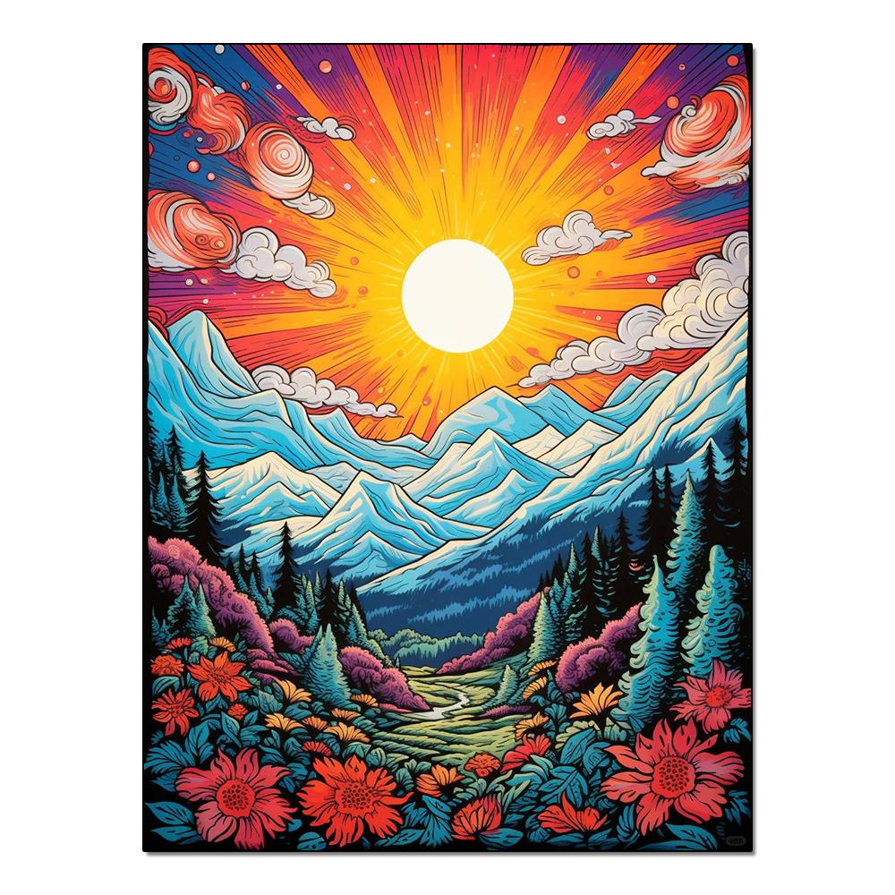 Landscape Sunset Diamond Painting Complete Kit DIY Mosaic Embroidery Hobby Handicraft Painting for Home Wall Decoration