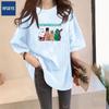 Plus Size Women's Fashionable Round Neck Summer T-shirt – Loose, Slimming, Flaw-Covering, Short Sleeve Trendy Top