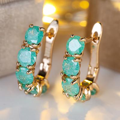 Orecchini pendenti color oro per donna, zirconi blu smerigliati, gioielli coreani, orecchini da festa, matrimonio, ragazza, personalità