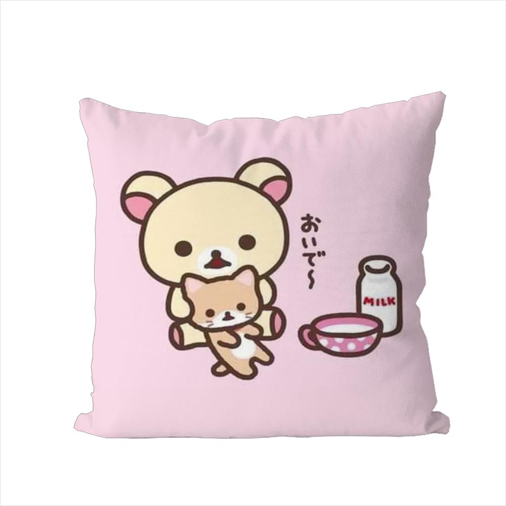 

Милая Наволочка Rilakkuma Для Автомобиля Дивана Декоративная Домашняя Двусторонняя Печать Плюшевая Квадратная Подушка Декоративная Подушка Чехол 30x30cm