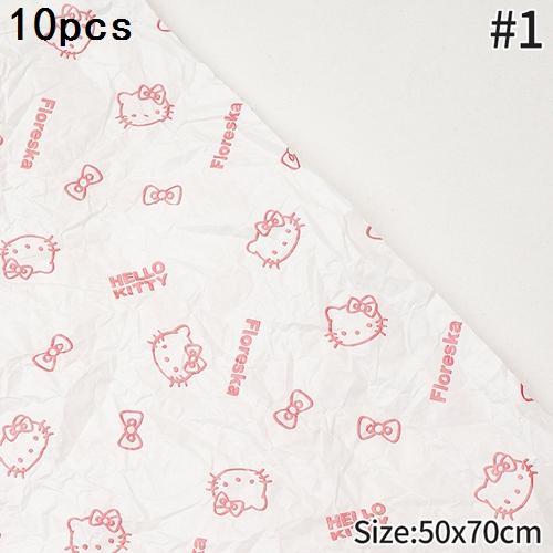 Hello Kitty Wrapping Paper Flower Bouquet Packaging Paper Strap Ribbon Flower Decoration Strap Gift Packaging Paper Accessories