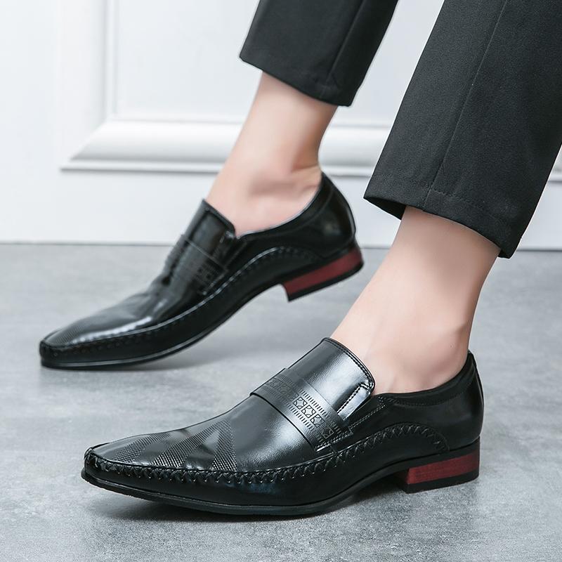 Elegant Men's Formal Shoes Pointed Toe Luxury Man Dress Shoes Slip-on Leather Business Wear Shoes Men Zapatos De Vestir Hombre
