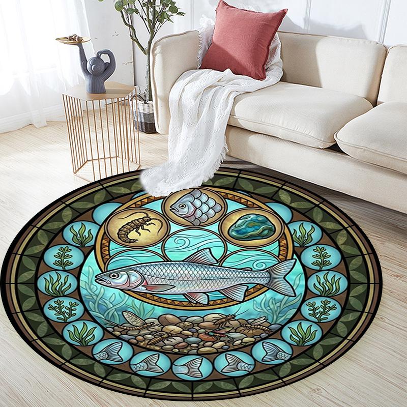 Adventure Nature Round Area Rug Under Office Chairs Bedroom Living Room Home Decor