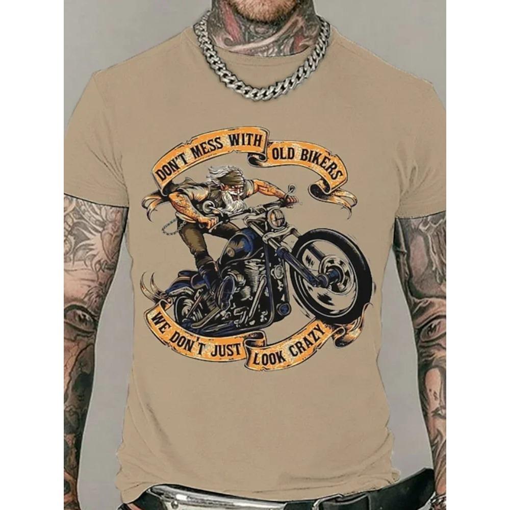 Motorrad T-Shirt Männer 3D Adler Grafik Kurzarm Vintage Streetwear Fahrt Biker T Shirt Für Männer Kleidung Übergroßen Tees tops