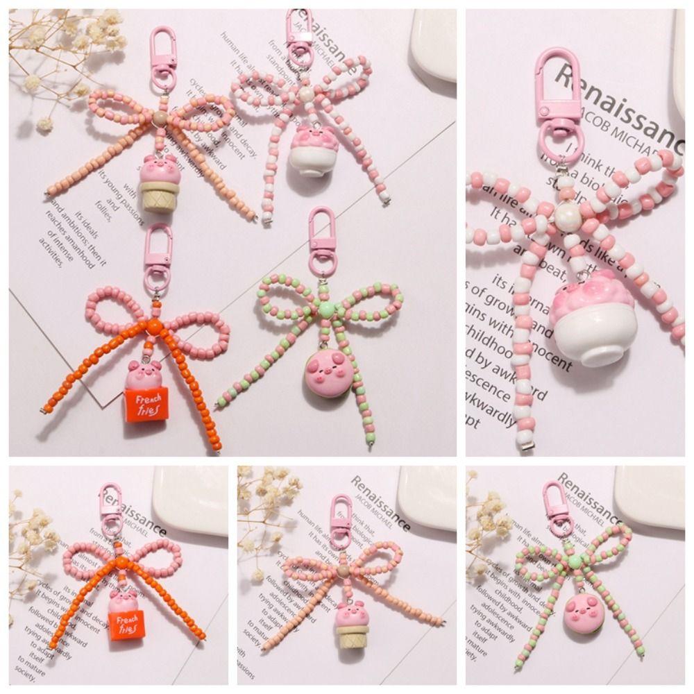 

Бисер Свинья Лук Брелок Хрюша Брелок Изысканно Изготовленный U Диск Декор