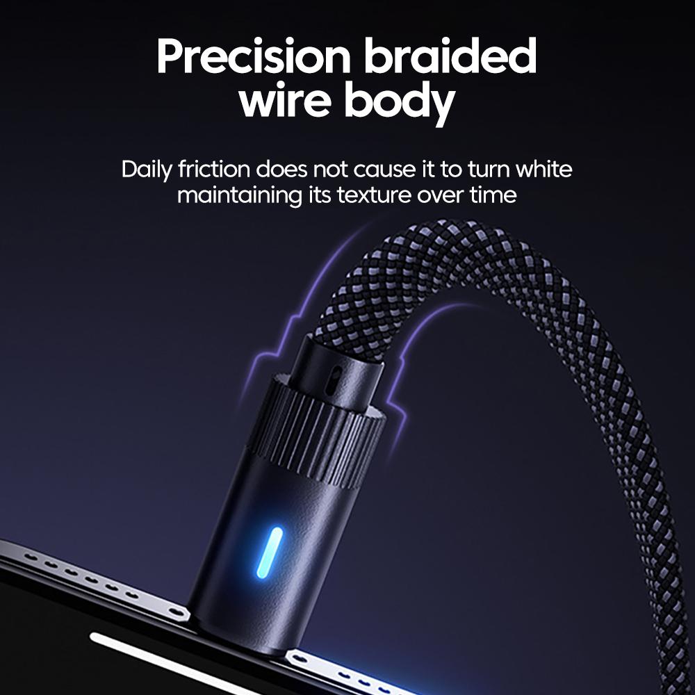 100W USB C To Type C Quick Charging Cable 90 Degree Elbow Flat Nylon Braided Cord for iPhone Samsung Xiaomi Right Angle Cables
