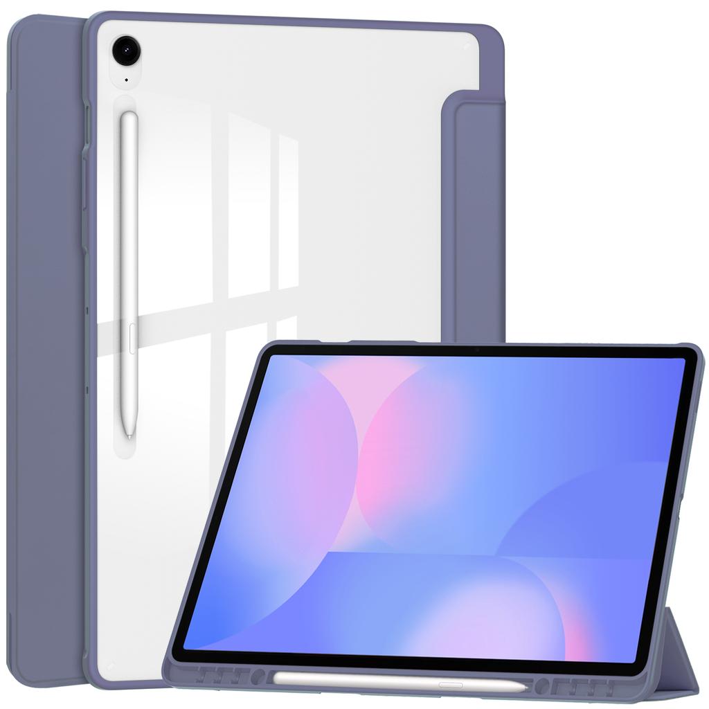 For Samsung Galaxy Tab S10 FE+ Case Clear Acrylic Leather Tablet Cover Support Auto Sleep/Wake