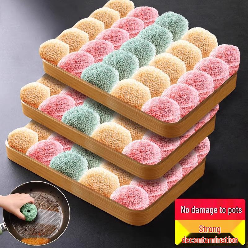 

Нано очищающий шарик: Щетка из стальной ваты с длинной ручкой для кастрюль - Не осыпается, безопасна для поверхностей.