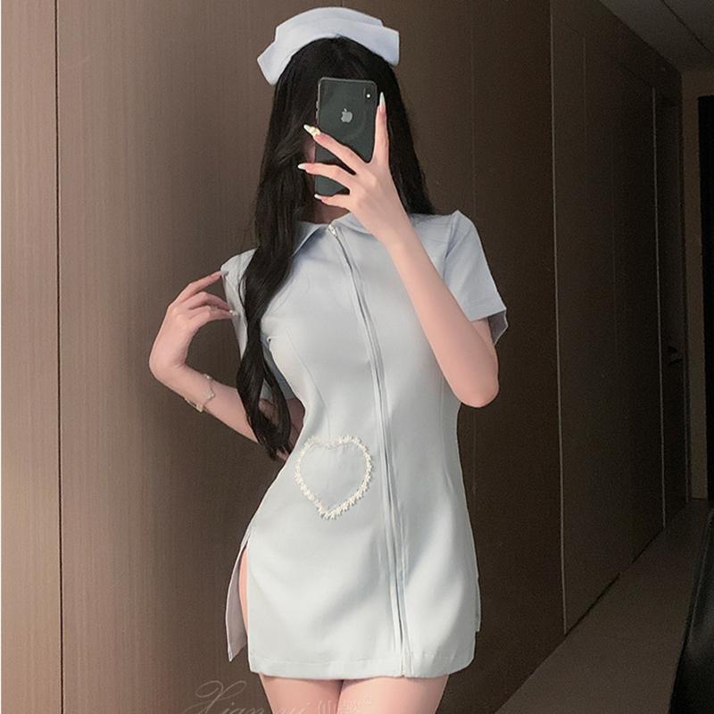 Japanese Nurse Uniform Halloween Cosplay Costume Women Sexy Lingerie Nightdress Maid Role Play Outfit Sweet Nurse Suit Nightwear
