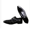 Luxury Men Leather Shoes Crocodile Print Monk Strap Loafers Mens Dress Shoes Wedding Office Shoes For Men