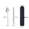 Portable Stainless Steel Cutlery Set: Fork, Spoon & Chopsticks - Ideal for Students & Outdoor Use
