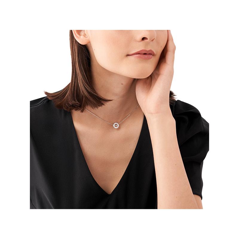 Emporio Armani Ferris Wheel Ring Eagle Logo Zircon Necklace Women's Silver EG3585040 F Original Bag