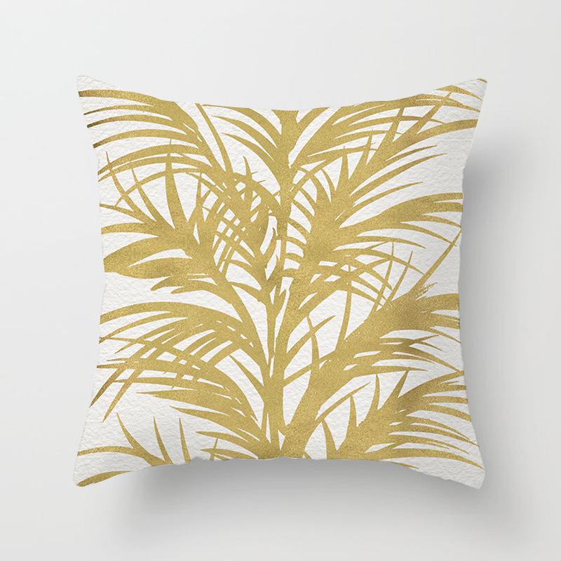 European Style Golden Geometric Print Car Pillow Cover Sofa Cushion Cover Home Furnishings