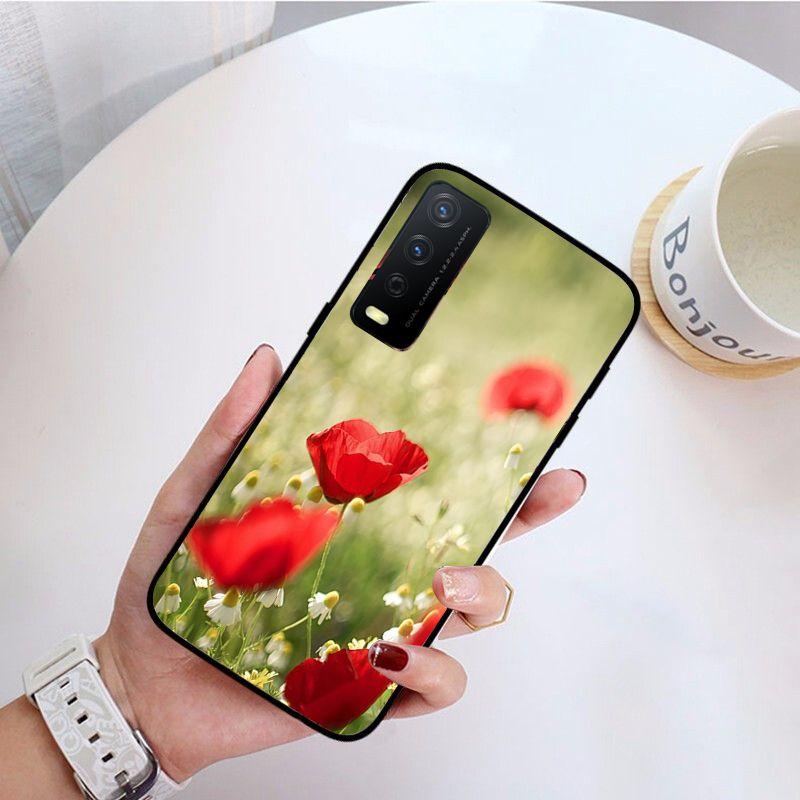 Poppy Flower Funda Phone Cover For Vivo Y31 Y30 Y33S Y11S Y12S Y17 Y20 Y20S Y21 Y21S Y1S Y53S Y15 Y19 Y91C V23 5G Cases Coque