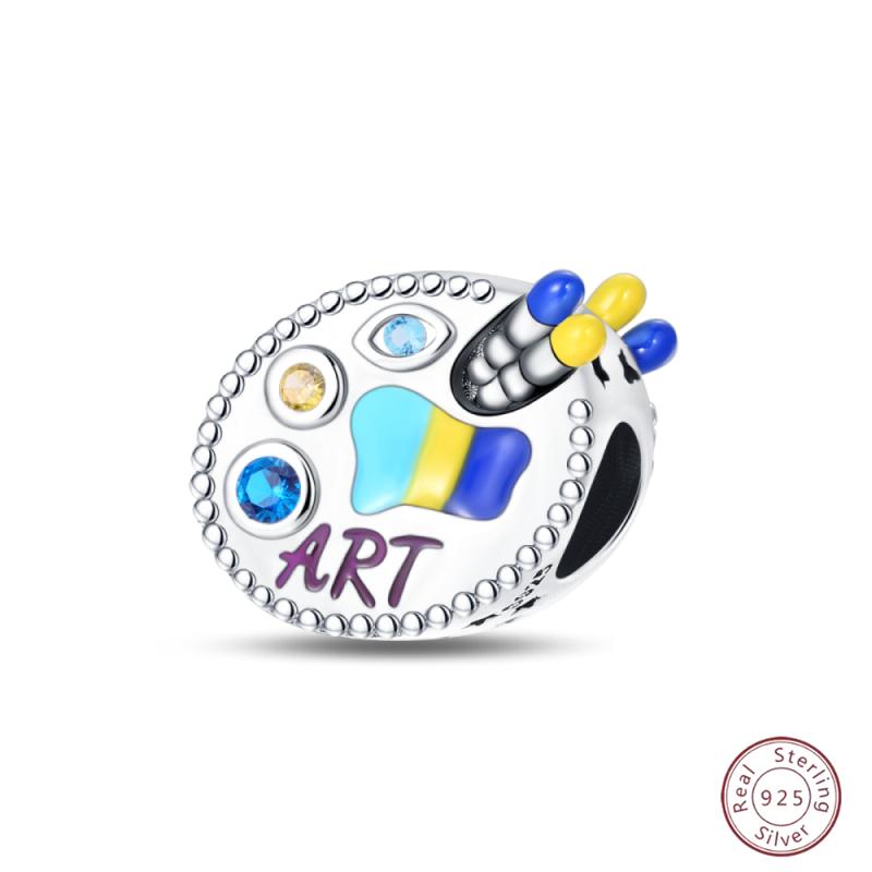 

Copper Beaded Pendant Blue Shiny Zircon Suitable Original 3Mm Bracelet Women Fine Jewelry