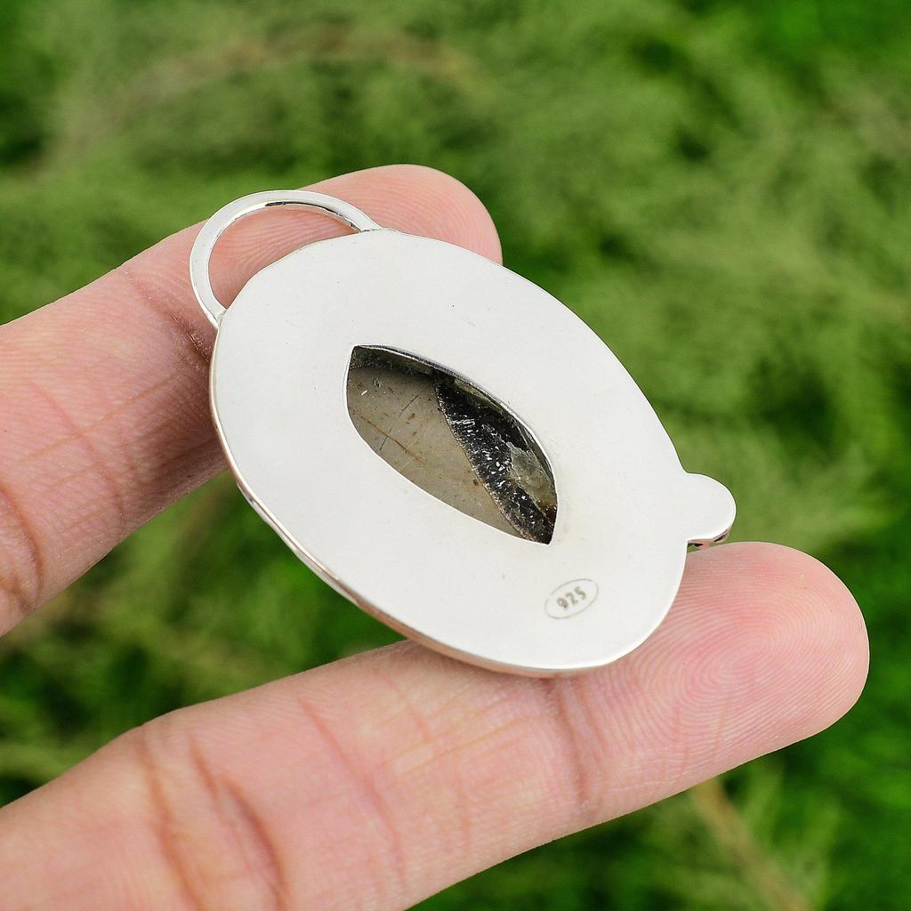 Daughters Day Deal 925 Silver Septarian Stone Elegant Sister Handcrafted Pendant